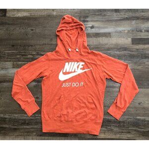 Nike Just Do It Womens Medium Pink Hoodie Lightweight Pullover Sweatshirt